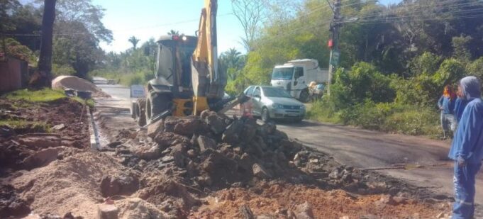 Mais uma obra de drenagem: Prefeitura inicia construção de passagem molhada na Estrada da Cacimba Velha