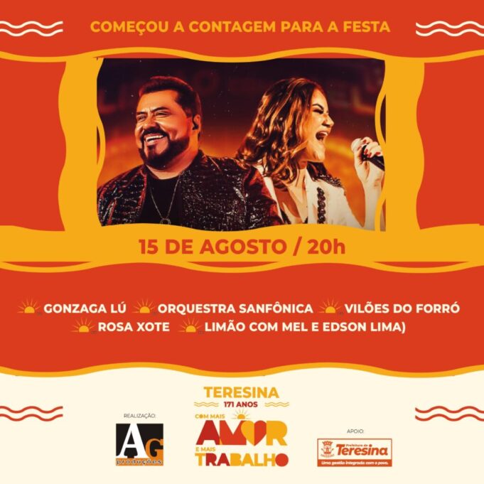 Teresina celebra 171 anos com show da banda Limão com Mel na Ponte Estaiada