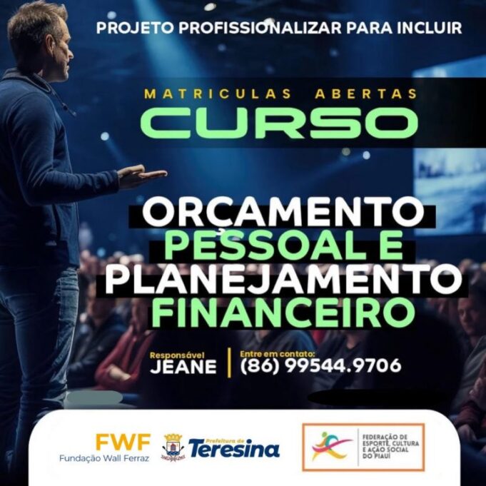 Fundação Wall Ferraz está com inscrições abertas para o curso de Planejamento Financeiro na zona Sudeste da capital