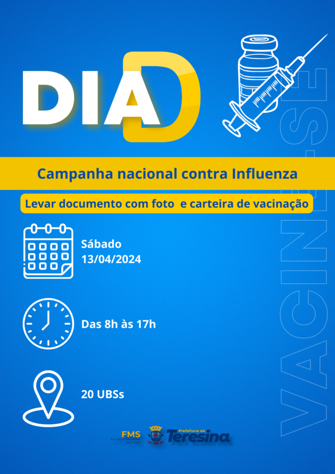 FMS abre 20 unidades para Dia D de Vacinação Contra a Gripe neste sábado, 13