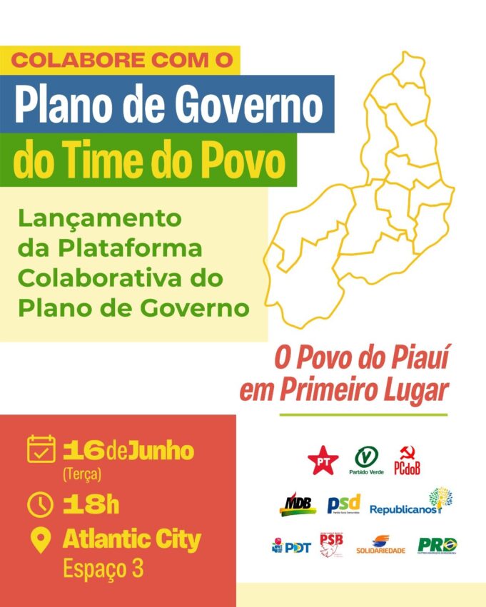 Apresentação da Plataforma Colaborativa do Plano de Governo do Time do Povo será realizada nesta terça-feira (16).